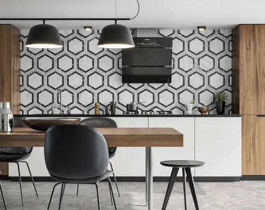 Agra Grey Hexagon Tiles 330x285mm